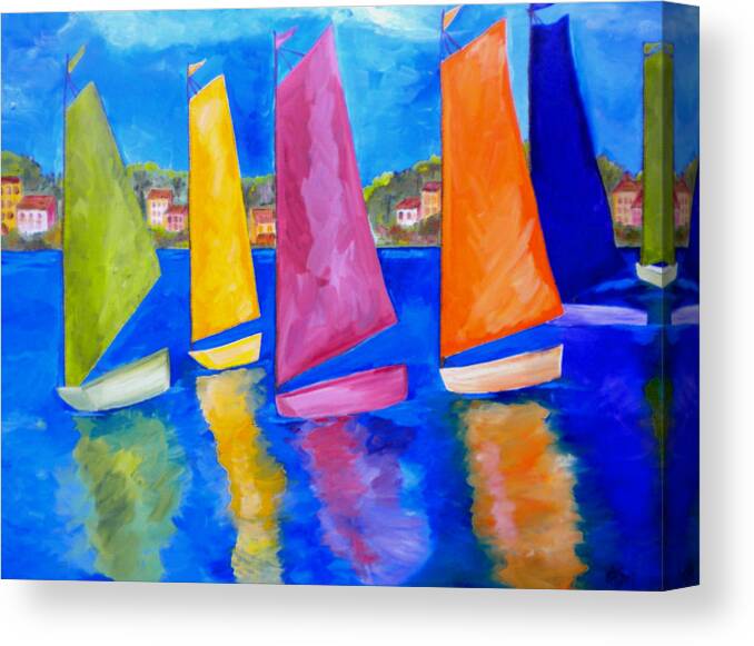 Usvi Canvas Print featuring the painting Reflections of Tortola #3 by Patti Schermerhorn