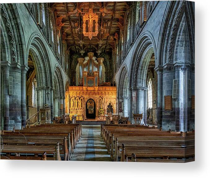 Anglican Canvas Print featuring the photograph St Davids Cathedral #3 by Mark Llewellyn