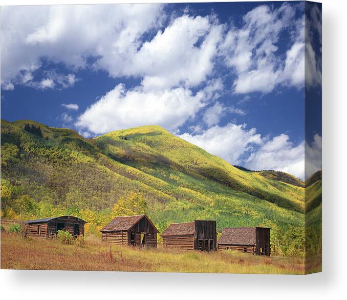 Ghost Town Canvas Print featuring the photograph 310427 Buildings in Ashcroft Ghost Town by Ed Cooper Photography