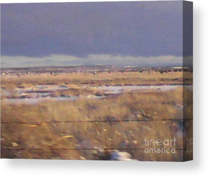 Snowy Canvas Print featuring the photograph Snowy Desert Landscape #32 by Frederick Holiday