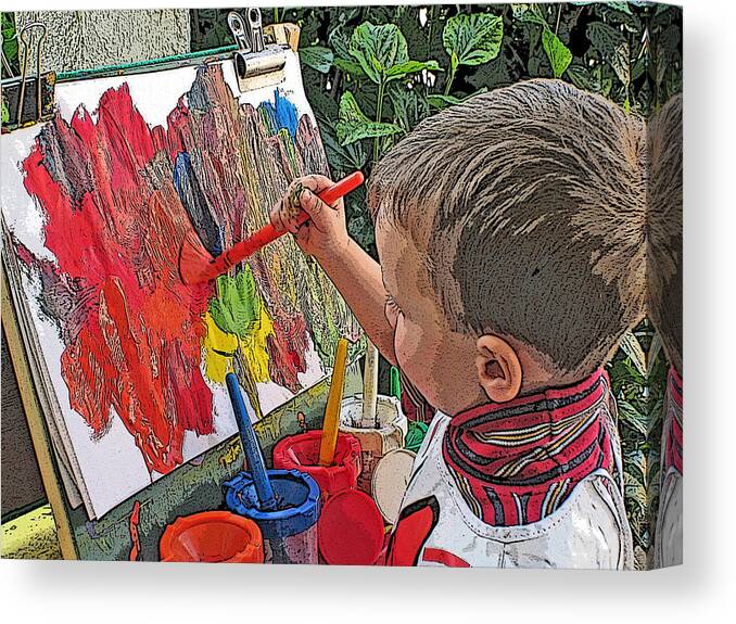 Children Canvas Print featuring the photograph Children Series #4 by Ginger Geftakys