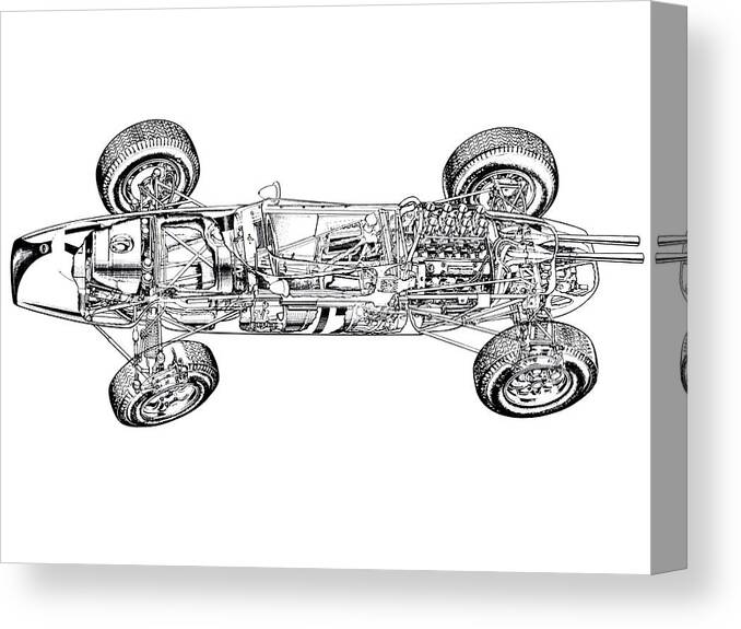 Race Car Canvas Print featuring the digital art Race Car #4 by Maye Loeser