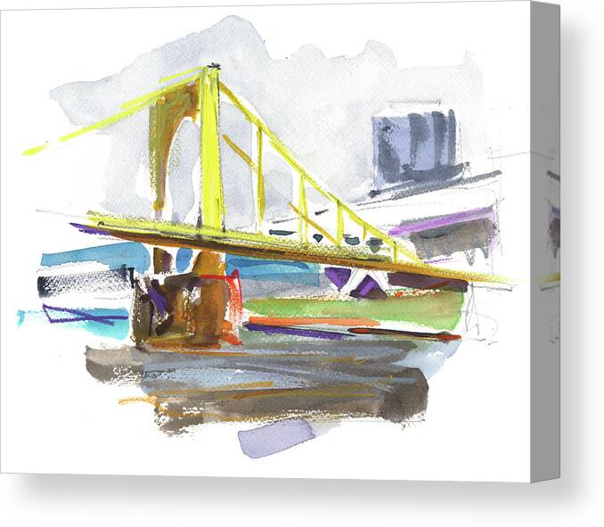 Pittsburgh Canvas Print featuring the painting Untitled #645 by Chris N Rohrbach