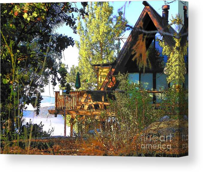  Canvas Print featuring the photograph Idyllwild - Houses on the Hill #8 by Lisa Dunn