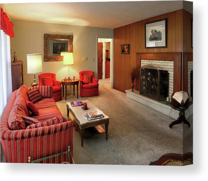 Living Room Canvas Print featuring the photograph 908 Living Room A by Jeff Kurtz