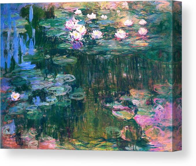 Framework Claude Monet's Water Lilies 'Print on Canvas Canvas