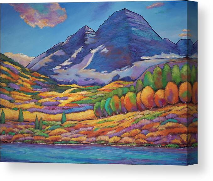 Aspen Tree Landscape Canvas Print featuring the painting A Day in the Aspens by Johnathan Harris