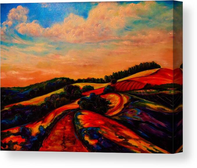 Emery Franklin Landscape Canvas Print featuring the painting A New Day Dawning by Emery Franklin