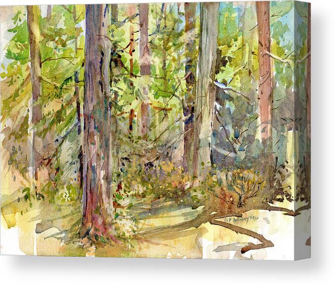 New England Scenes Canvas Print featuring the painting A Stand of Trees by P Anthony Visco