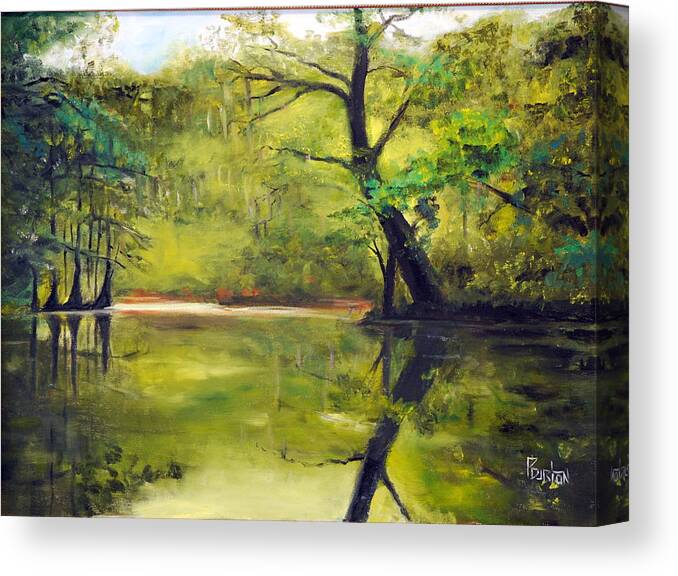 A Waccamaw Evening Canvas Print featuring the painting A Waccamaw Evening by Phil Burton