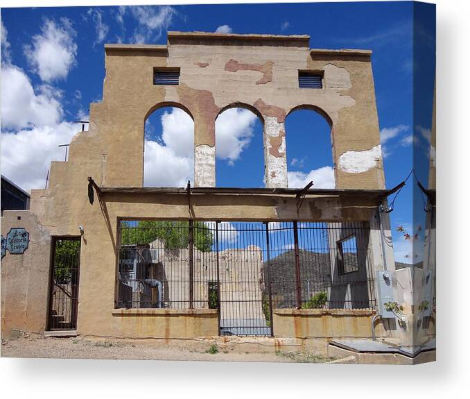 Architecture Canvas Print featuring the photograph Abandoned in Jerome Az by Anne Sands