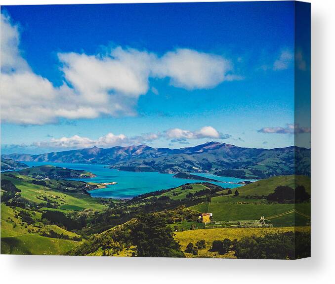Akaroa Canvas Print featuring the photograph Above to Below by Britten Adams