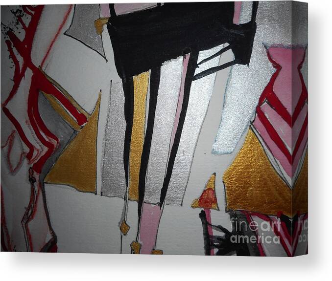 Katerina Stamatelos Canvas Print featuring the painting Abstract-13 by Katerina Stamatelos