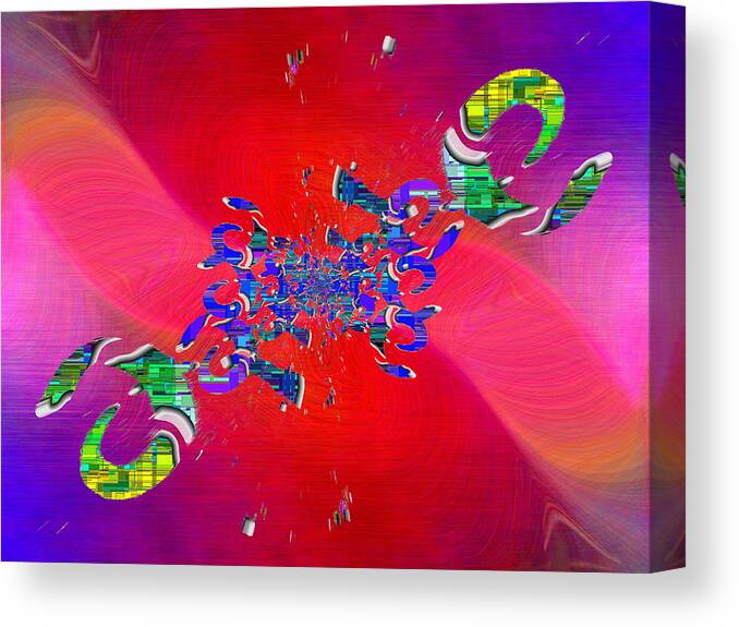 Abstract Canvas Print featuring the digital art Abstract Cubed 344 by Tim Allen