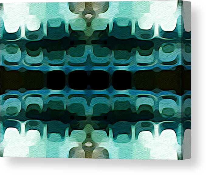 Abstract Canvas Print featuring the digital art Abstract Horizontal Tile Pattern - Caribbean Coast by Jason Freedman