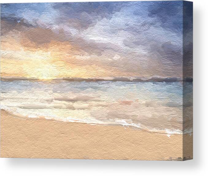Anthony Fishburne Canvas Print featuring the mixed media Abstract Morning Tide by Anthony Fishburne