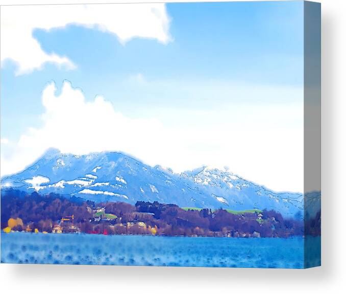 Landscape Canvas Print featuring the photograph Across the Lake by Chuck Shafer