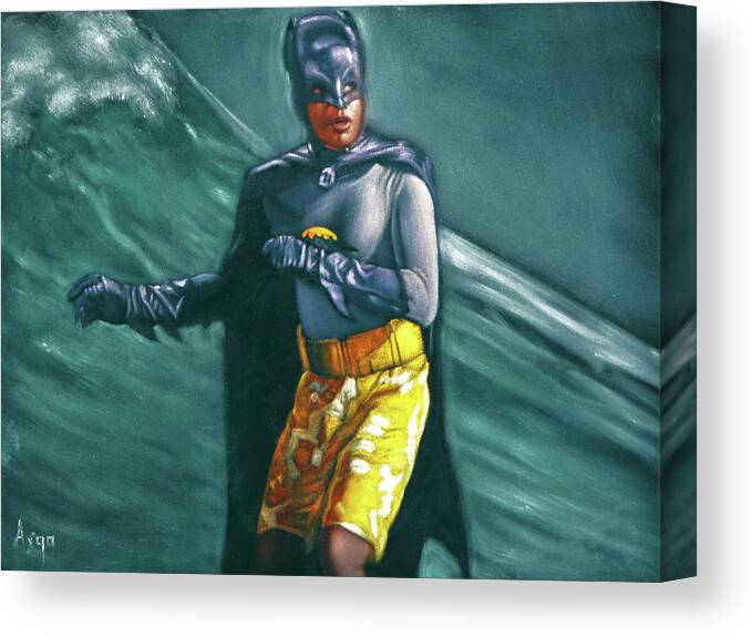 Adam West Batman surfing Canvas Print / Canvas Art by Argo - Pixels Merch