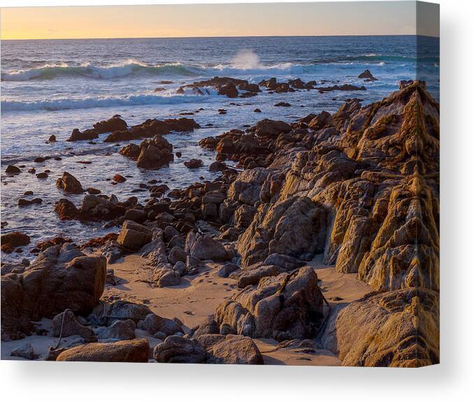 Beachscape Canvas Print featuring the photograph Afternoon Light at Carmel Point by Derek Dean