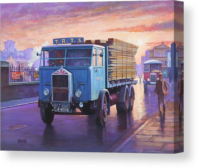 Albion Canvas Print featuring the painting Albion six-wheeler 1938 by Mike Jeffries