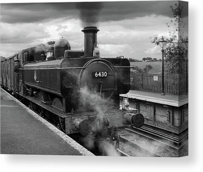 Old Steam Train Canvas Print featuring the photograph All Aboard The Steam Train 6430 by Gill Billington