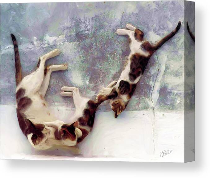 Portrait Canvas Print featuring the painting All Stretched Out - RDW250809 by Dean Wittle