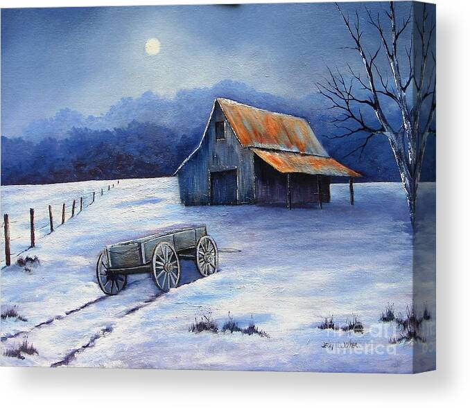 Snow Canvas Print featuring the painting Almost Home by Jerry Walker