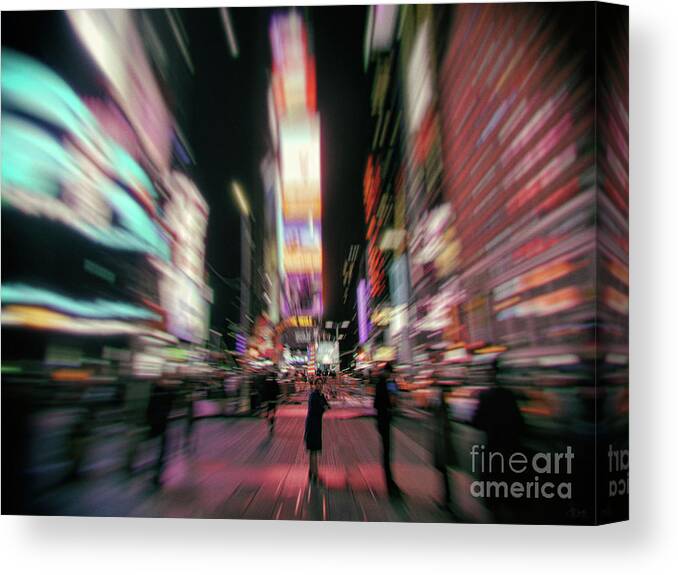 Alone Canvas Print featuring the photograph Alone In New York City 3 by Jeff Breiman