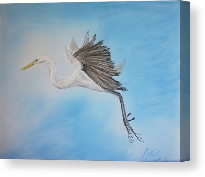 Birds Canvas Print featuring the painting Alone by Maris Sherwood