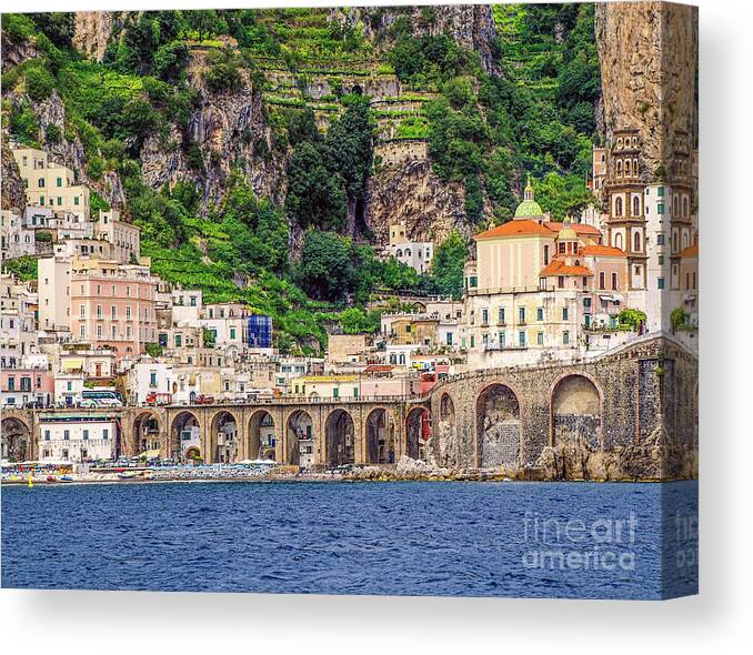 Amalfi Town Canvas Print featuring the photograph Amalfi by Maria Rabinky