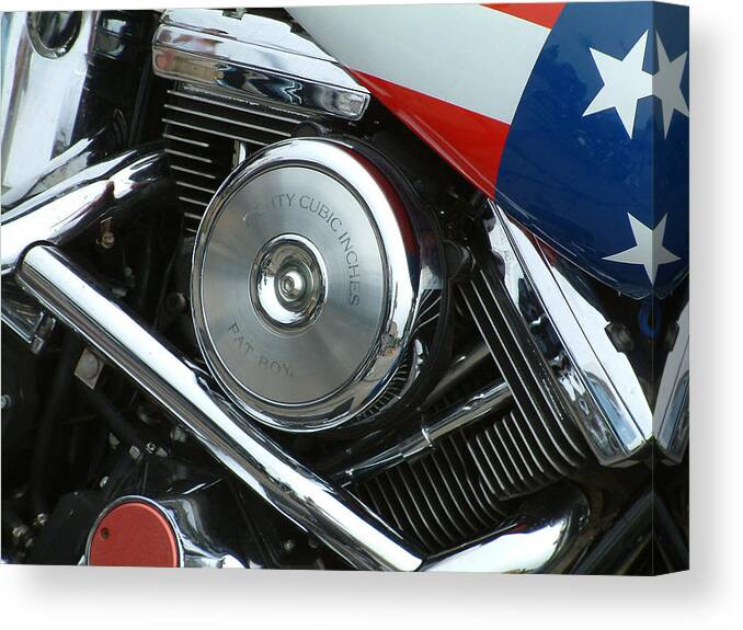 Harley Davidson Canvas Print featuring the photograph American Fatboy by Thomas Pipia