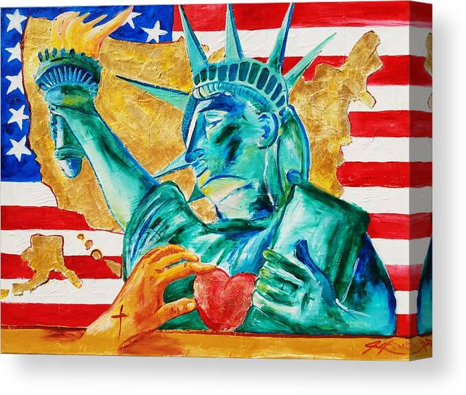 Jennifer Page Canvas Print featuring the painting Americas Restoration by Jennifer Page