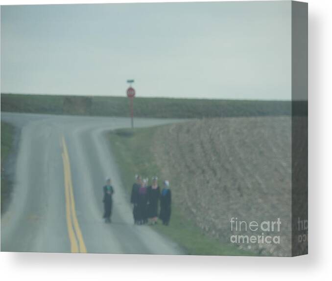 Amish Canvas Print featuring the photograph An Evening Stroll by Christine Clark