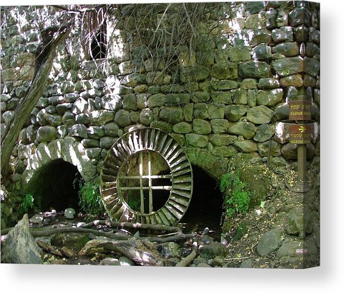 Photography Canvas Print featuring the photograph Ancient Mill by Rita Fetisov