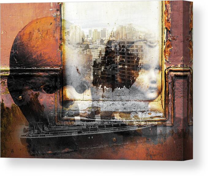 Face Canvas Print featuring the digital art Angels in former and modern times by Gabi Hampe