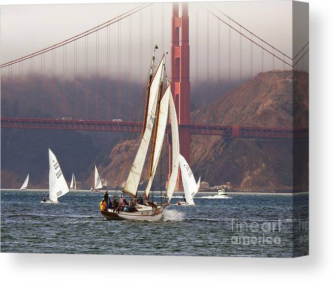 Yankee Schooner-schooners-gaff Rigged-sailboats Canvas Print featuring the photograph Another Fine Day by Scott Cameron
