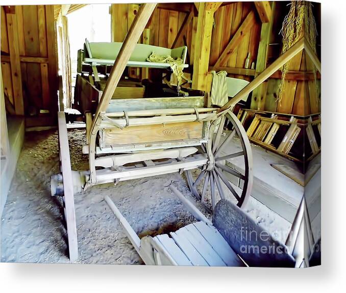 Wagon Canvas Print featuring the photograph Antique Wooden Wagon by D Hackett