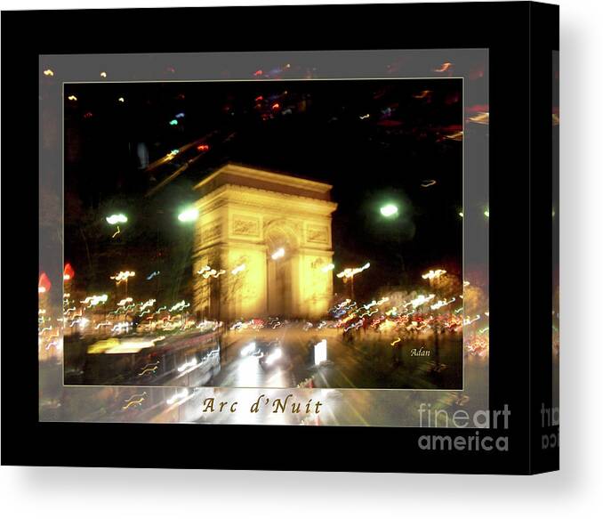 Paris Canvas Print featuring the photograph Arc de Triomphe by Bus Tour Greeting Card Poster v1 by Felipe Adan Lerma