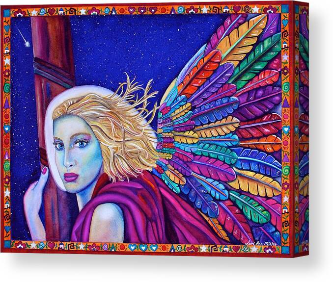 Greeting Cards Canvas Print featuring the painting Archangel Ariel by Lori Miller