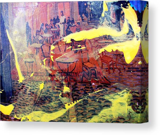 Sidewalk Cafe Canvas Print featuring the painting Are There Stars Out Tonight by Bruce Combs - REACH BEYOND