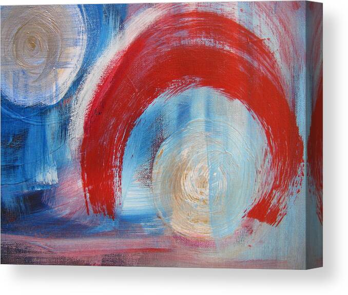 Abstracts Canvas Print featuring the painting Arrival Time by Lindie Racz