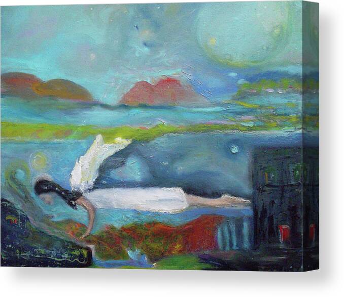 Symbolic Canvas Print featuring the painting Astral Plane by Susan Esbensen
