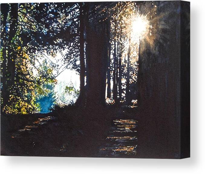 Landscape Canvas Print featuring the painting At Sunset by Barbara Pease