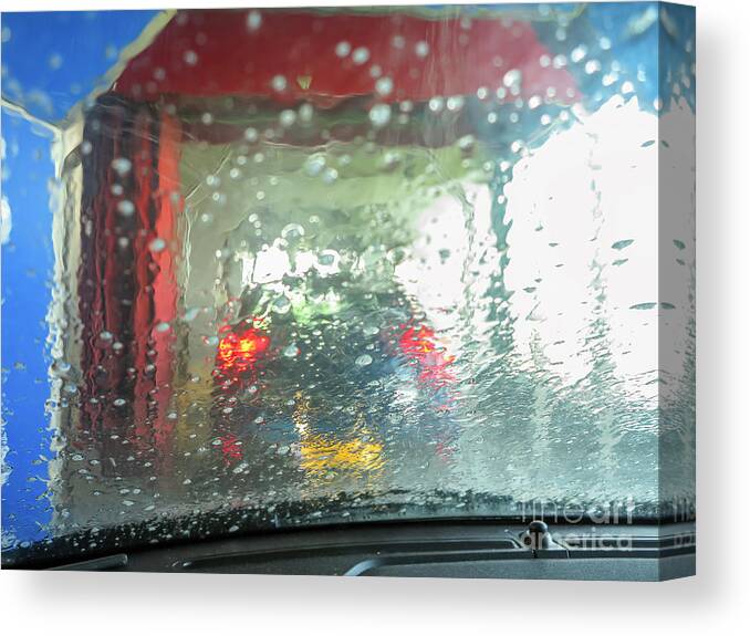 Car Canvas Print featuring the photograph At the car wash by Patricia Hofmeester