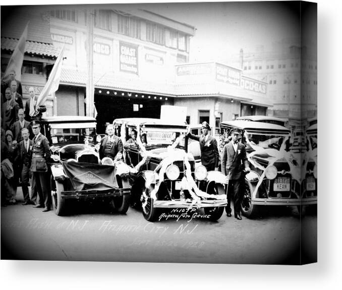 Alantic City Nj. 1928 Canvas Print featuring the photograph Atlantic City 1st taxi Convention by Don Kemper