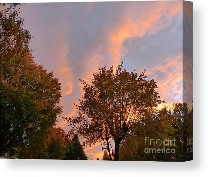 Sunset Canvas Print featuring the photograph Autumn Sunset by Charles Robinson
