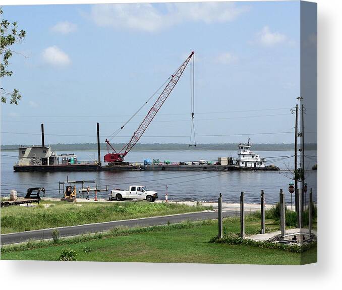 Bp Barges Two Canvas Print featuring the photograph B P Barges Two by Kathy K McClellan
