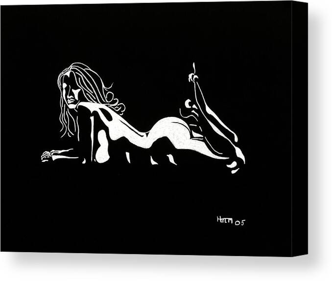  Sex Photographs Canvas Print featuring the drawing Bad Girl by Mayhem Mediums