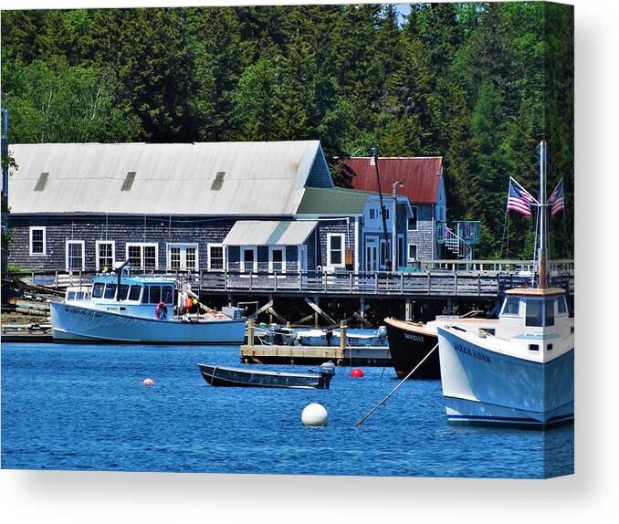 Bass Harbor Canvas Print featuring the photograph Bass Harbor Maine by Lisa Dunn