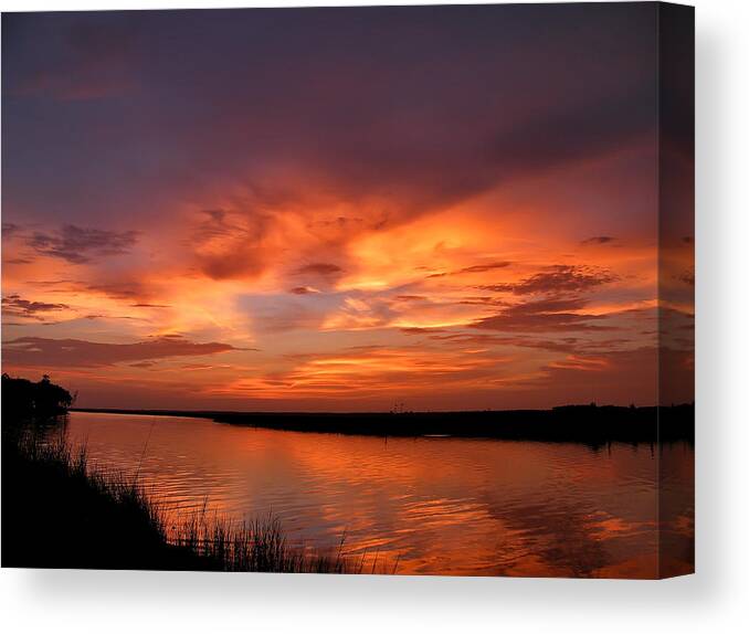 Bayou Canvas Print featuring the photograph Bayou sunset by Brian Wright